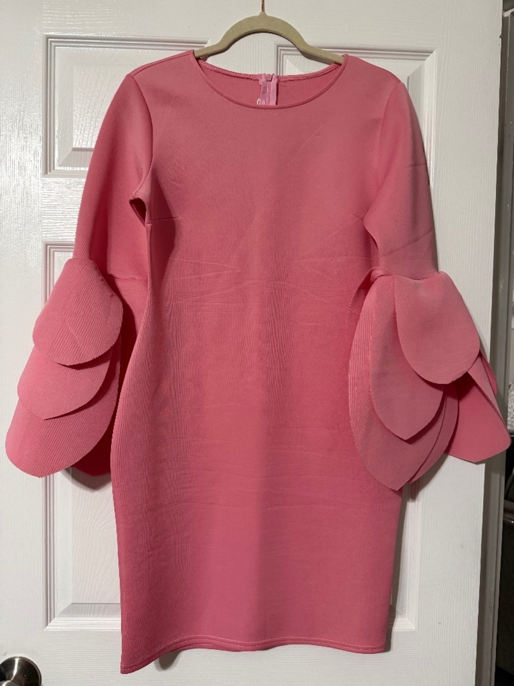 Pink flare sleeve dress